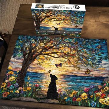 Dog and Butterfies puzzle puzzle 1000 pezzi